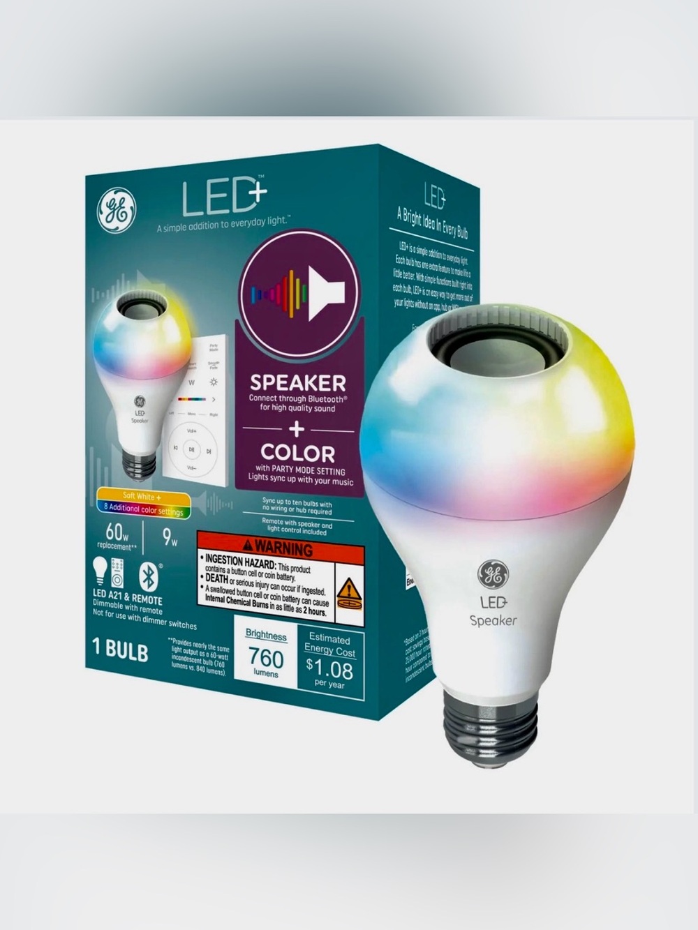 New!! GE LED+ Speaker and Color Changing Bulb
